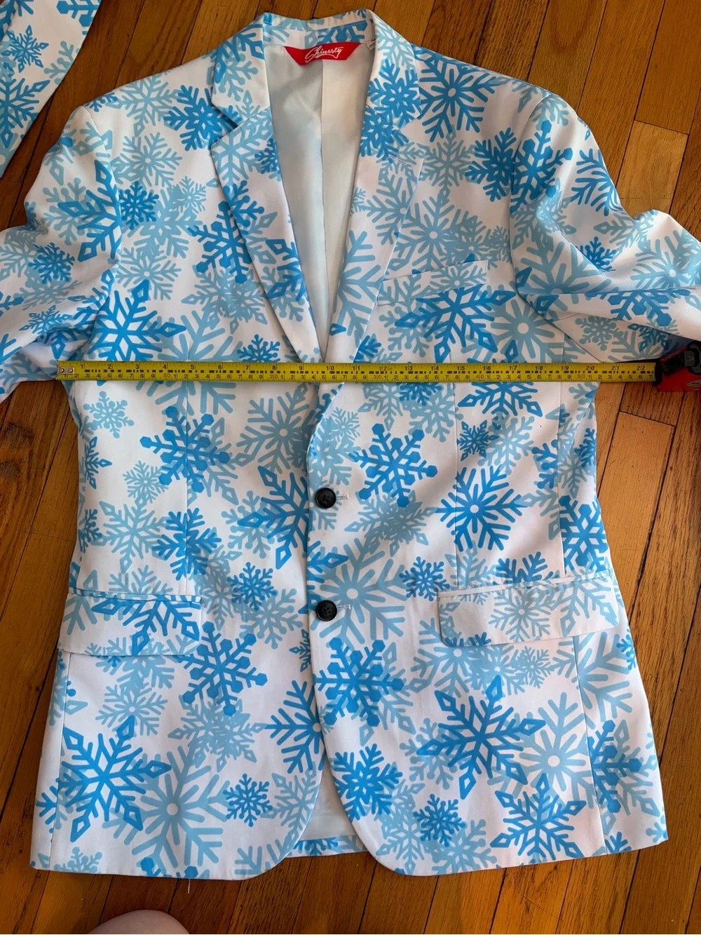 Shinesty The Millennial Snowflake Men's Christmas Party Blazer & Tie Sz 42